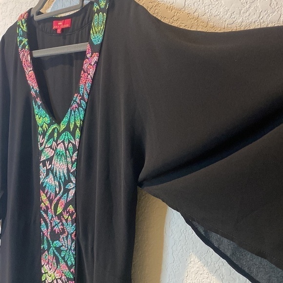 Elaine Turner Embroidered Tia Black Maxi Dress - Medium - Picture 6 of 16